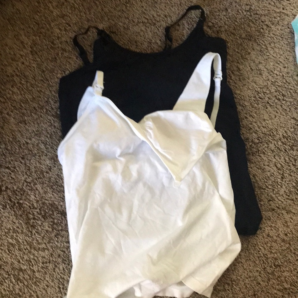Bundle deal!! White and Black nursing tank tops!